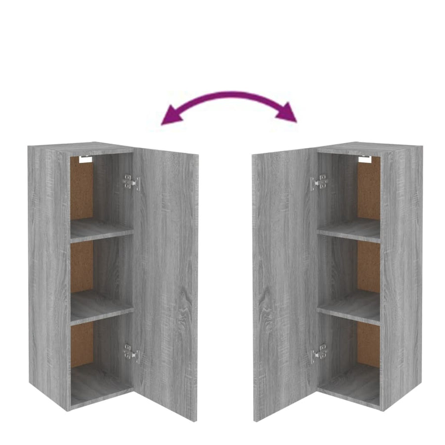 Tv-meubel 30,5x30x90 cm bewerkt hout grijs sonoma eikenkleurig 1 30.5 x 30 x 90 cm Grijs sonoma