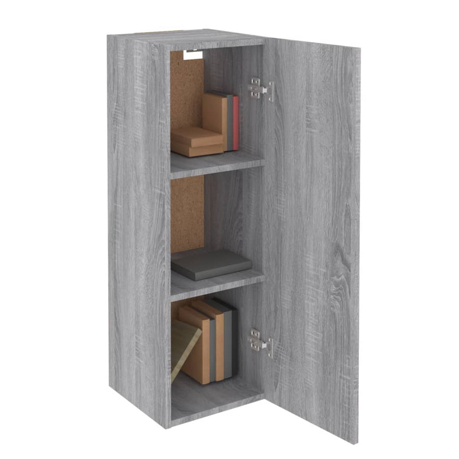 Tv-meubel 30,5x30x90 cm bewerkt hout grijs sonoma eikenkleurig 1 30.5 x 30 x 90 cm Grijs sonoma