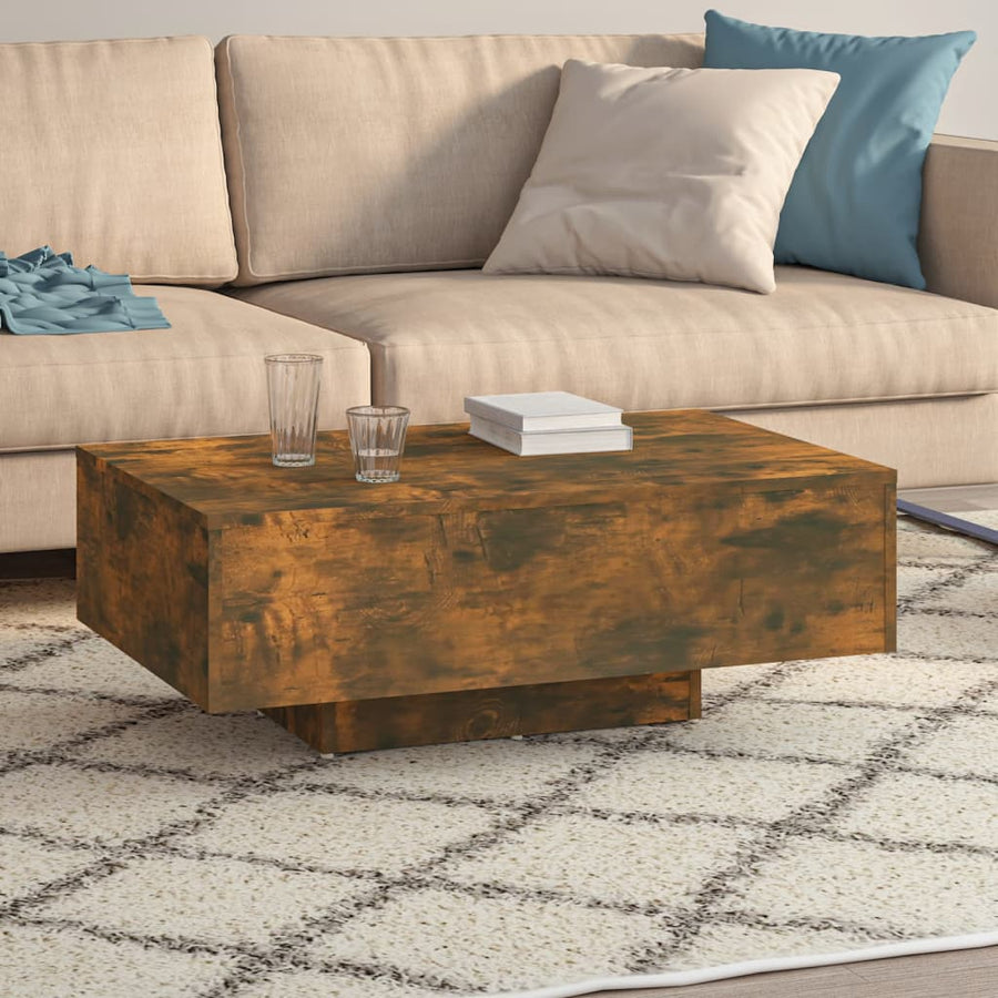 Salontafel 85x55x31 cm bewerkt hout gerookt eikenkleurig 85 x 55 x 31 cm Gerookt eiken