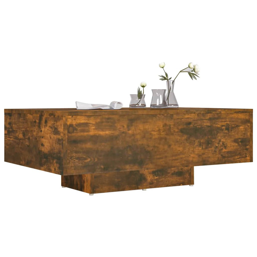 Salontafel 85x55x31 cm bewerkt hout gerookt eikenkleurig 85 x 55 x 31 cm Gerookt eiken