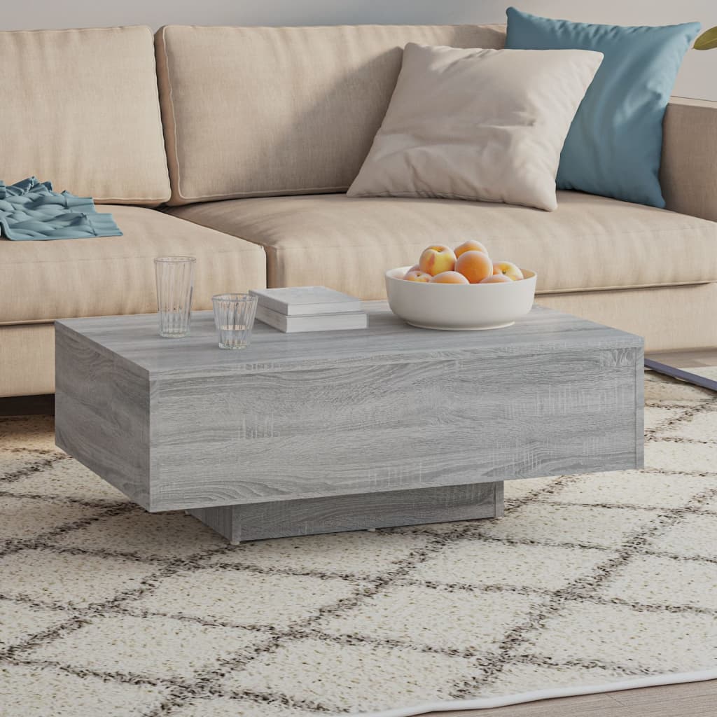 Salontafel 85x55x31 cm bewerkt hout grijs sonoma eikenkleurig 85 x 55 x 31 cm Grijs sonoma