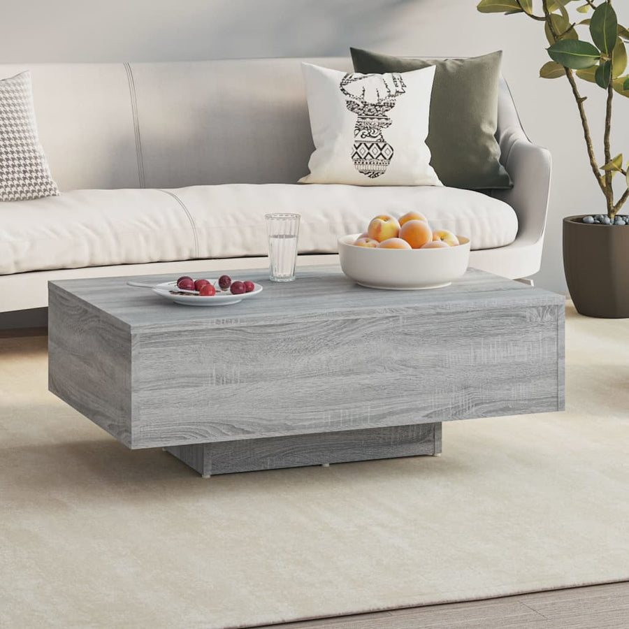 Salontafel 85x55x31 cm bewerkt hout grijs sonoma eikenkleurig 85 x 55 x 31 cm Grijs sonoma