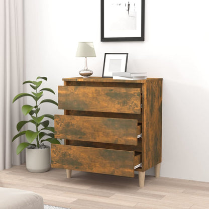 Dressoir 60X35X69 Cm Bewerkt Hout Kleurig Gerookt eiken