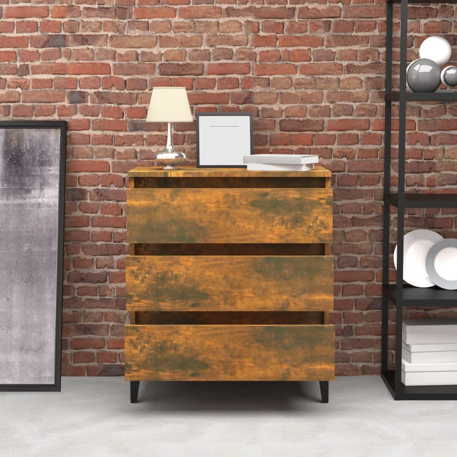 Dressoir 60X35X69 Cm Bewerkt Hout Kleurig Gerookt eiken