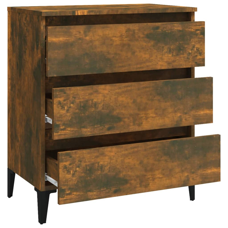 Dressoir 60X35X69 Cm Bewerkt Hout Kleurig Gerookt eiken