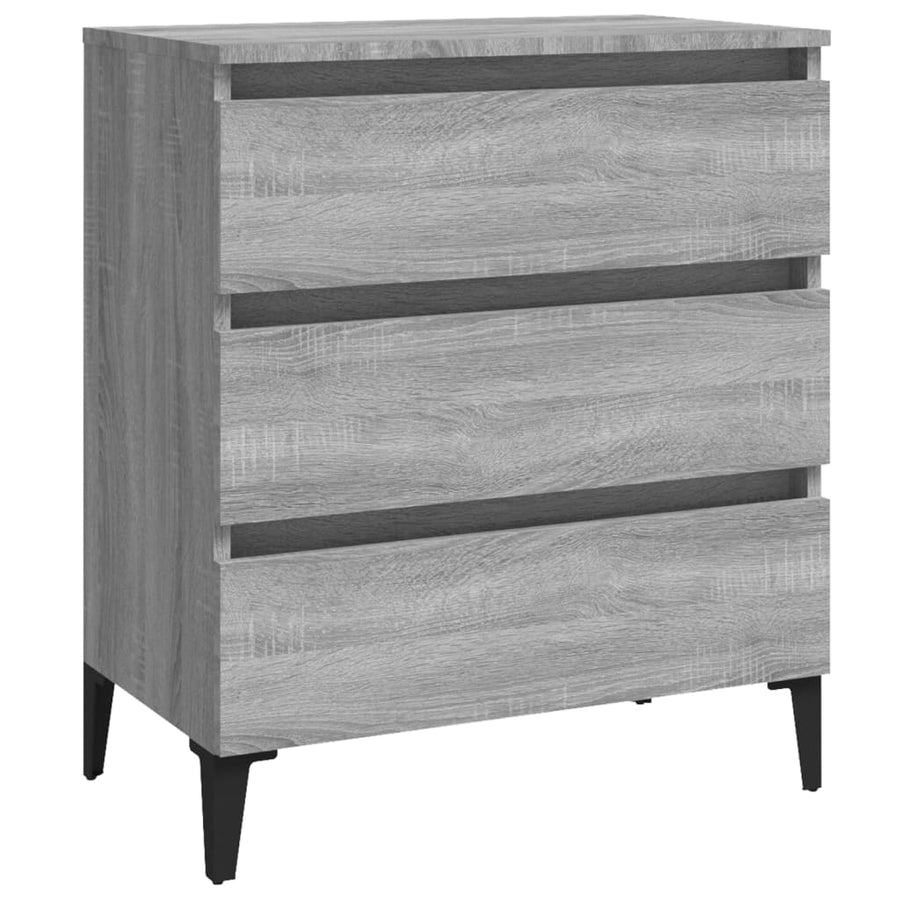 Dressoir 60X35X69 Cm Bewerkt Hout Eikenkleurig Grijs sonoma