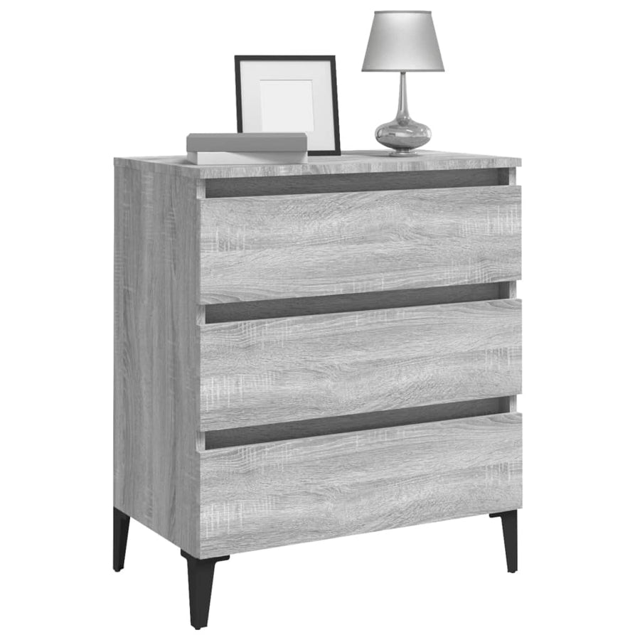 Dressoir 60X35X69 Cm Bewerkt Hout Eikenkleurig Grijs sonoma