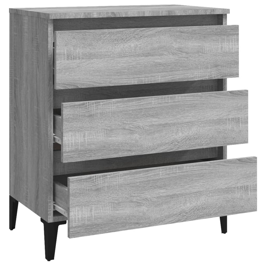 Dressoir 60X35X69 Cm Bewerkt Hout Eikenkleurig Grijs sonoma