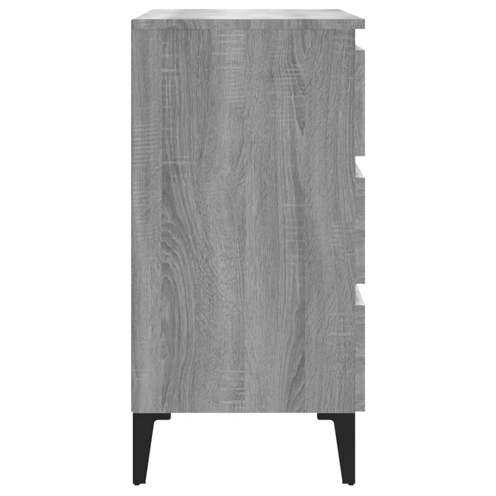 Dressoir 60X35X69 Cm Bewerkt Hout Eikenkleurig Grijs sonoma