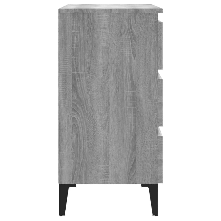 Dressoir 60X35X69 Cm Bewerkt Hout Eikenkleurig Grijs sonoma