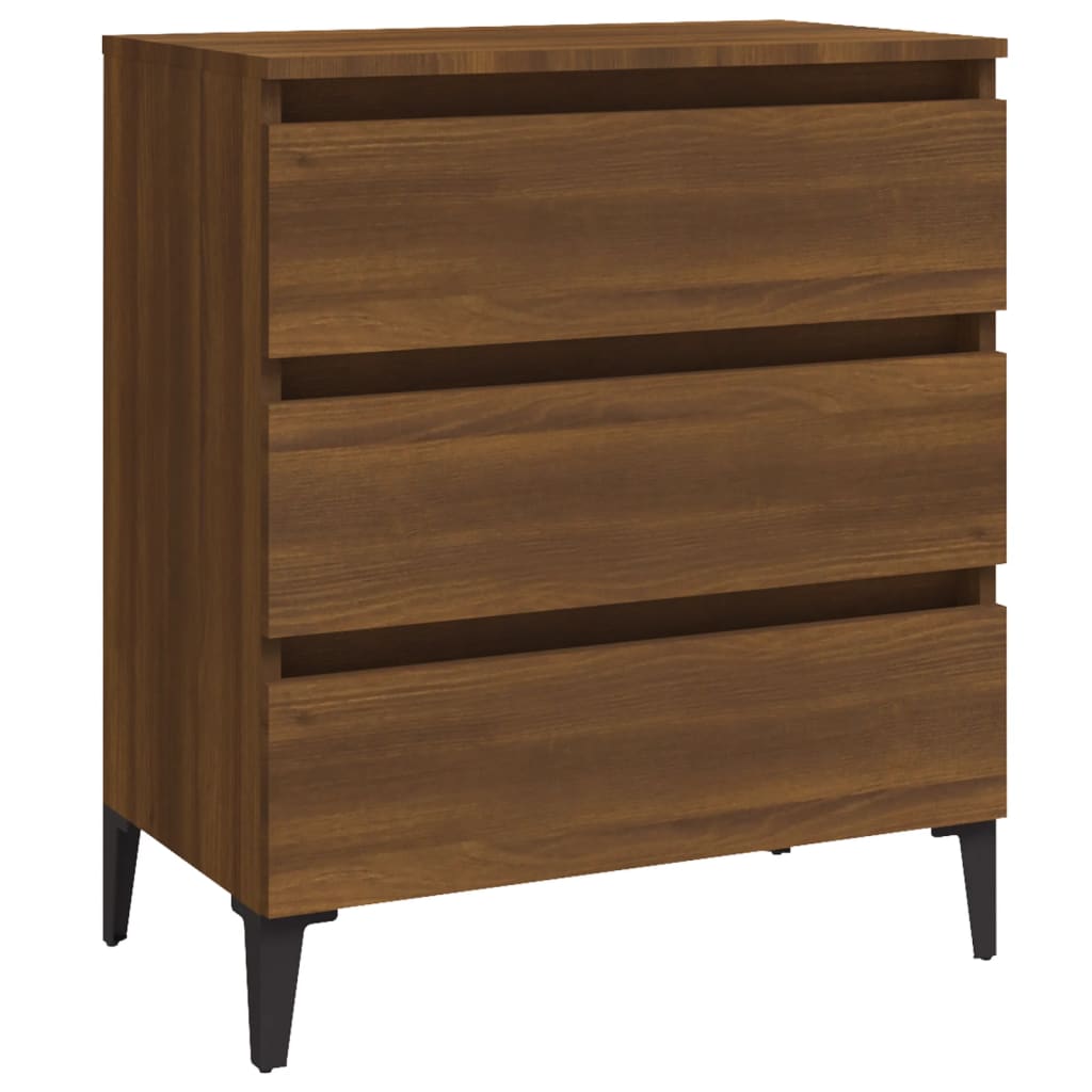 Dressoir 60x35x69 cm bewerkt hout bruin eikenkleur