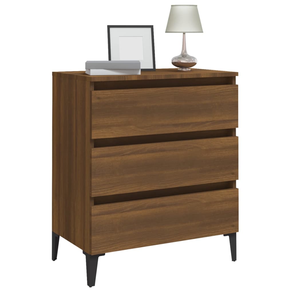 Dressoir 60x35x69 cm bewerkt hout bruin eikenkleur