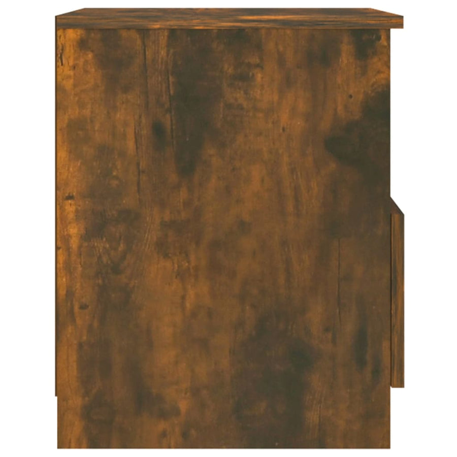 Nachtkastje 40X40X50 Cm Bewerkt Hout Kleurig 1 Gerookt eiken