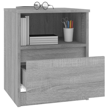 Nachtkastjes 40X40X50 Cm Bewerkt Hout Eiken 2 Grijs sonoma