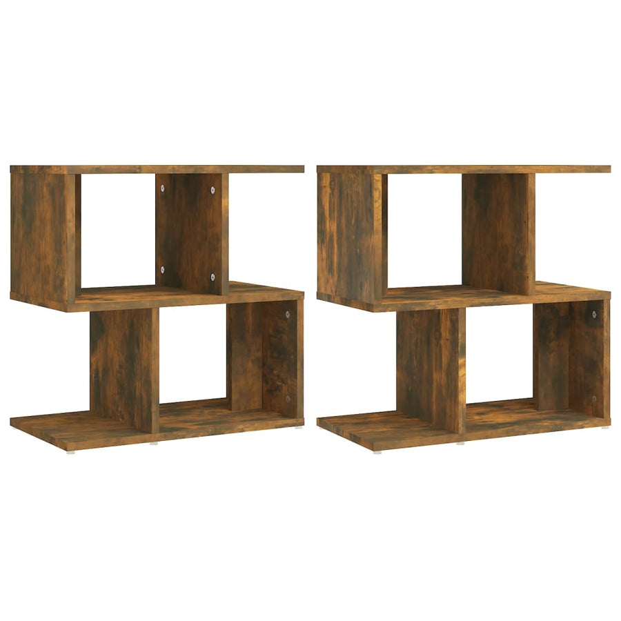 Nachtkastjes 2 St 50X30X51,5 Cm Bewerkt Hout Gerookt Eikenkleur