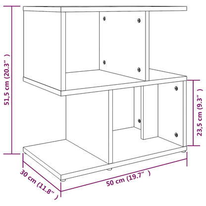 Nachtkastje 50X30X5,5 Cm Bewerkt Hout Eikenkleur 1 Grijs sonoma