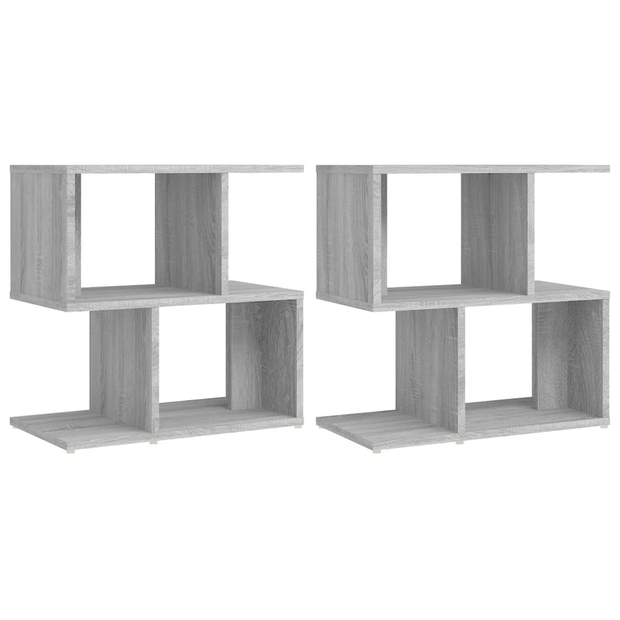 Nachtkastjes 50X30X51,5 Cm Bewerkt Hout Eiken 2 Grijs sonoma