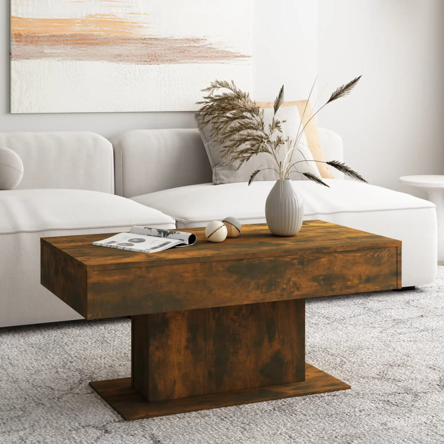 Salontafel 96x50x45 cm bewerkt hout gerookt eikenkleurig Gerookt eiken