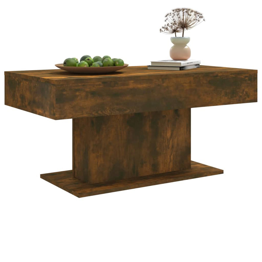Salontafel 96x50x45 cm bewerkt hout gerookt eikenkleurig Gerookt eiken