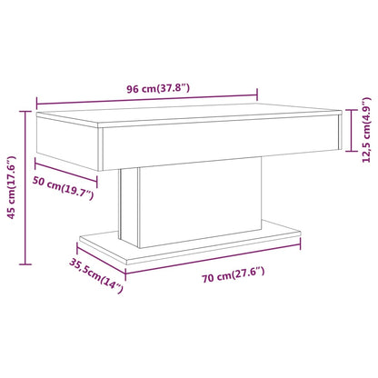 Salontafel 96x50x45 cm bewerkt hout gerookt eikenkleurig Gerookt eiken