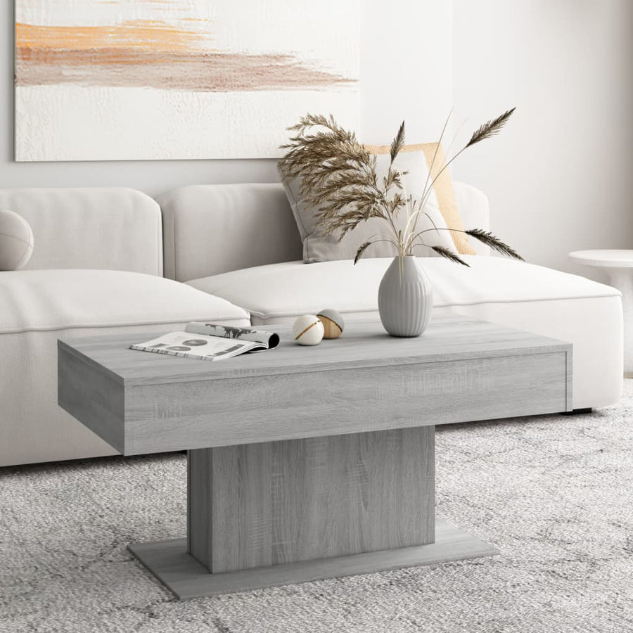 Salontafel 96x50x45 cm bewerkt hout grijs sonoma eikenkleurig Grijs sonoma