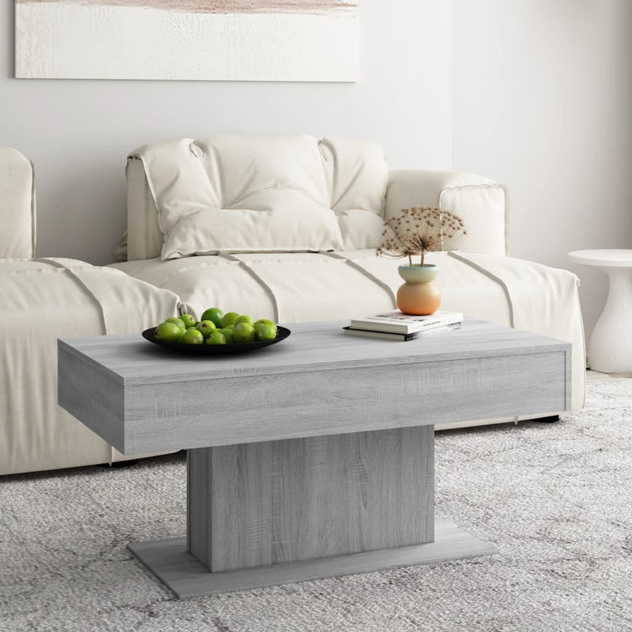 Salontafel 96x50x45 cm bewerkt hout grijs sonoma eikenkleurig Grijs sonoma