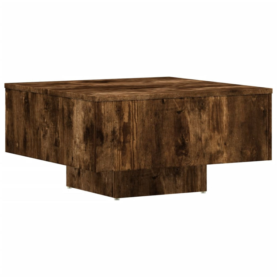 Salontafel 60X60X3,5 Cm Bewerkt Hout Kleurig Gerookt eiken