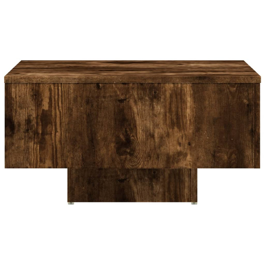Salontafel 60X60X3,5 Cm Bewerkt Hout Kleurig Gerookt eiken
