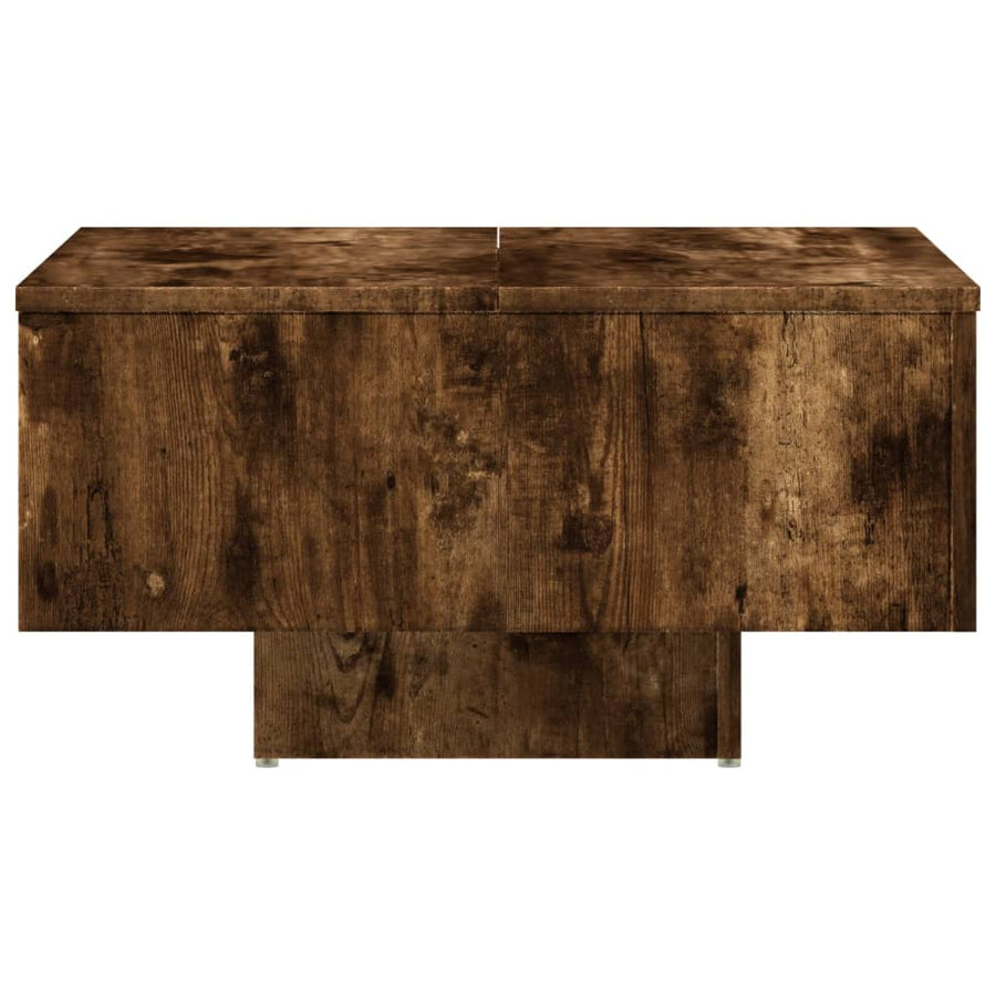 Salontafel 60X60X3,5 Cm Bewerkt Hout Kleurig Gerookt eiken
