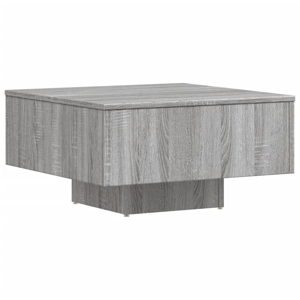 Salontafel 60X60X3,5 Cm Bewerkt Hout Eikenkleurig Grijs sonoma