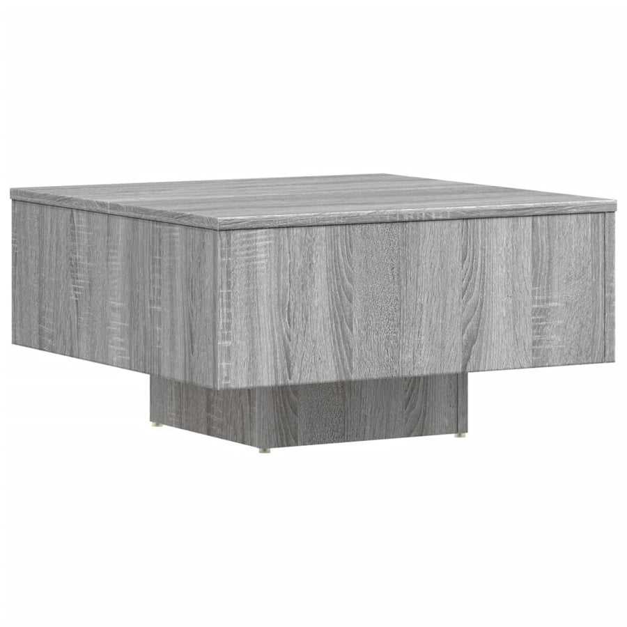 Salontafel 60X60X3,5 Cm Bewerkt Hout Eikenkleurig Grijs sonoma