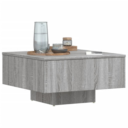Salontafel 60X60X3,5 Cm Bewerkt Hout Eikenkleurig Grijs sonoma