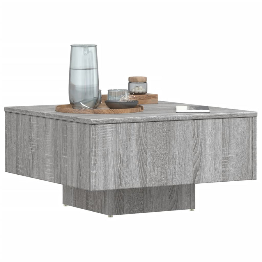 Salontafel 60X60X3,5 Cm Bewerkt Hout Eikenkleurig Grijs sonoma
