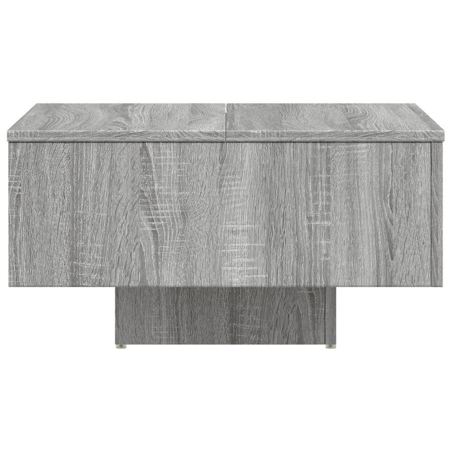 Salontafel 60X60X3,5 Cm Bewerkt Hout Eikenkleurig Grijs sonoma