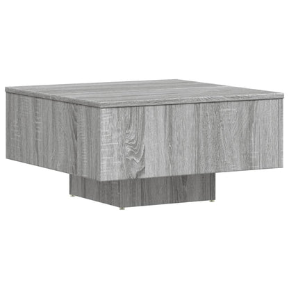 Salontafel 60X60X3,5 Cm Bewerkt Hout Eikenkleurig Grijs sonoma