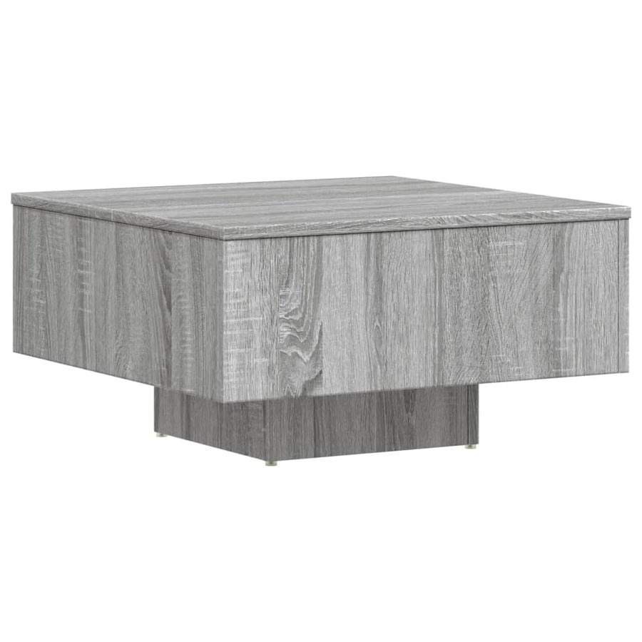 Salontafel 60X60X3,5 Cm Bewerkt Hout Eikenkleurig Grijs sonoma