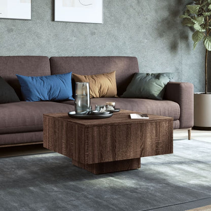 Salontafel 60X60X31,5 Cm Bewerkt Hout bruin eikenkleur