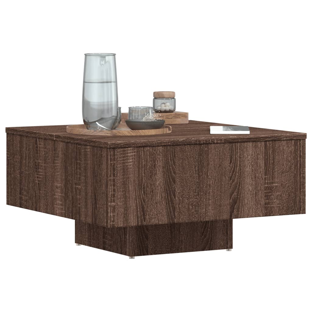 Salontafel 60X60X31,5 Cm Bewerkt Hout bruin eikenkleur