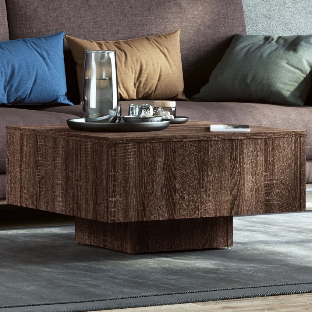 Salontafel 60X60X31,5 Cm Bewerkt Hout bruin eikenkleur