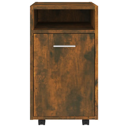 Bijzetkast Met Wielen 33X38X60 Cm Bewerkt Hout Gerookt eiken