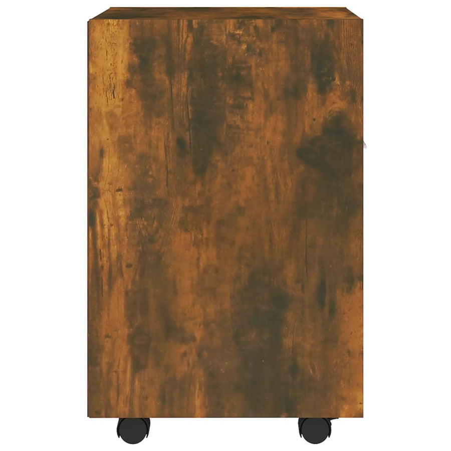Bijzetkast Met Wielen 33X38X60 Cm Bewerkt Hout Gerookt eiken
