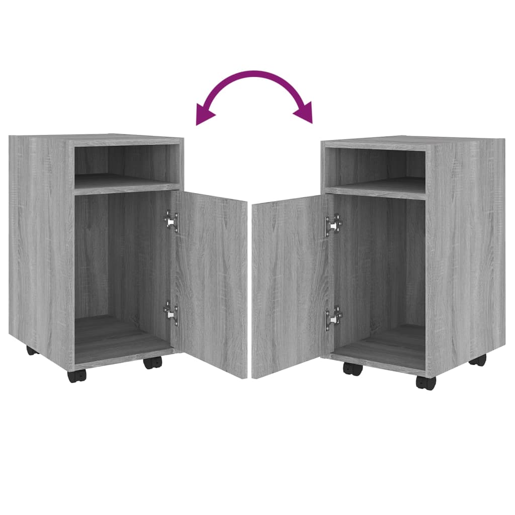 Bijzetkast Met Wielen 33X38X60 Cm Bewerkt Hout Grijs sonoma