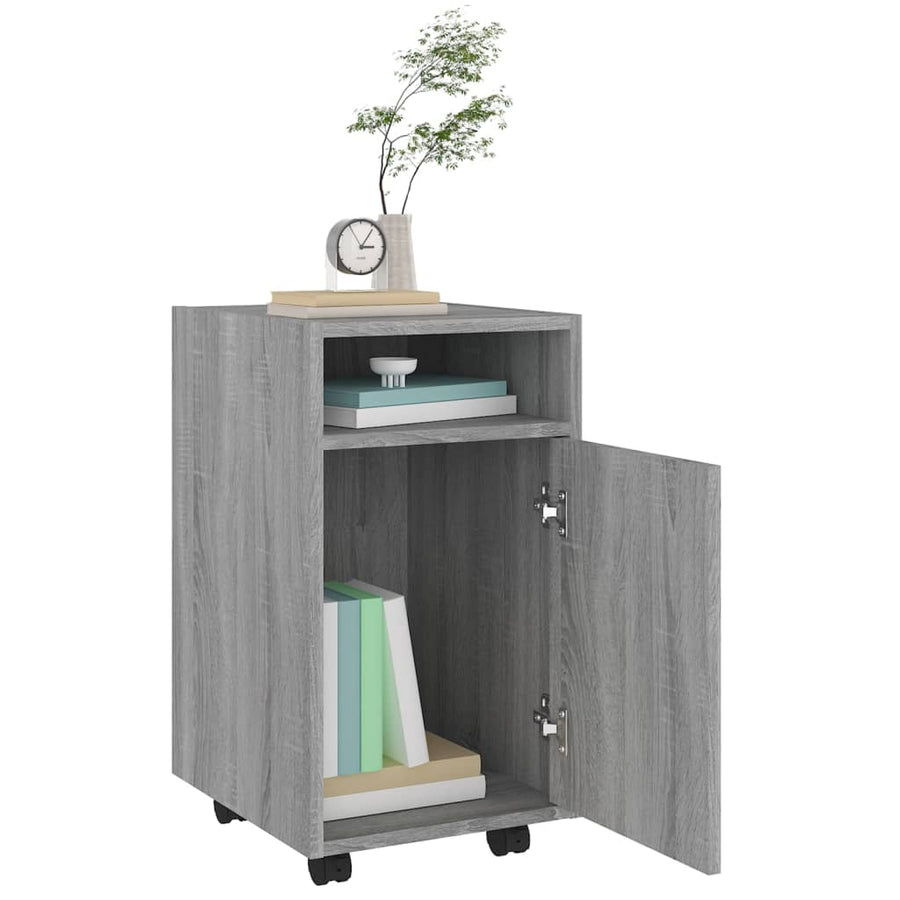 Bijzetkast Met Wielen 33X38X60 Cm Bewerkt Hout Grijs sonoma
