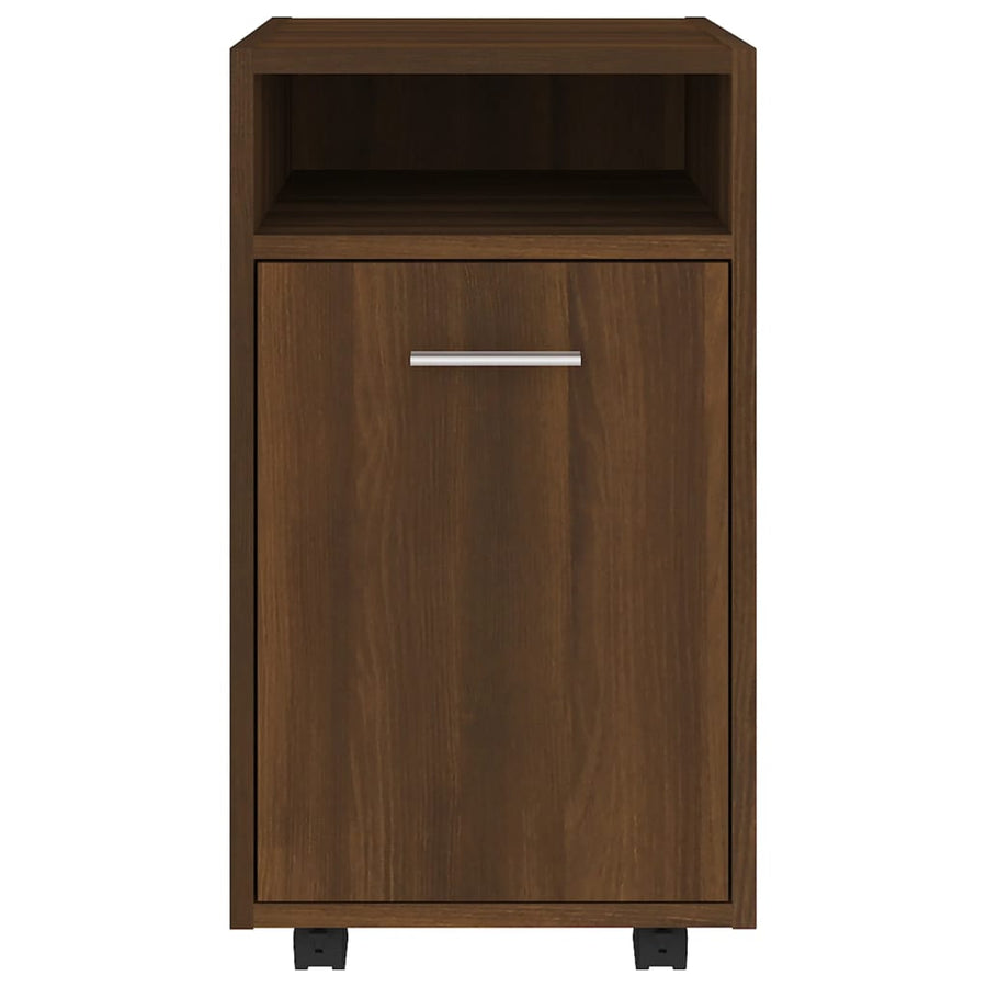 Bijzetkast met wielen 33x38x60 cm bewerkt hout bruineikenkleur bruin eikenkleur
