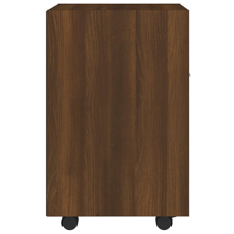 Bijzetkast met wielen 33x38x60 cm bewerkt hout bruineikenkleur bruin eikenkleur