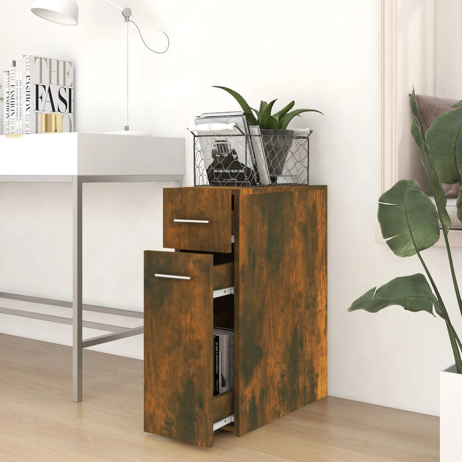 Apothekerskast 20X45,5X60 Cm Bewerkt Hout Kleurig Gerookt eiken
