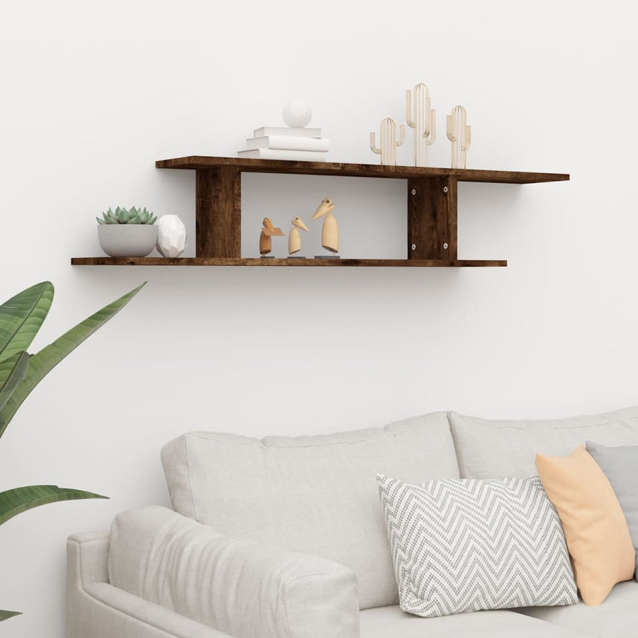 Tv-Wandschap 25X8X23 Cm Bewerkt Hout Kleurig Gerookt eiken