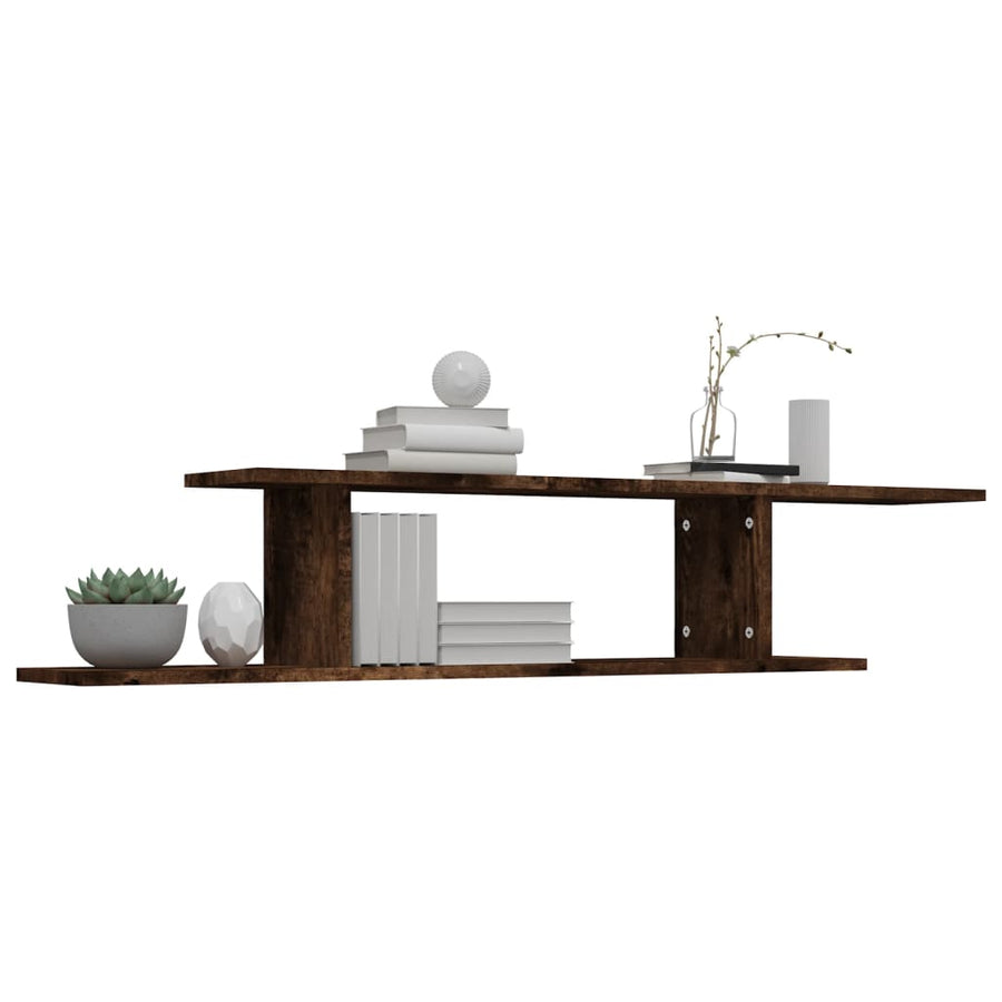 Tv-Wandschap 25X8X23 Cm Bewerkt Hout Kleurig Gerookt eiken