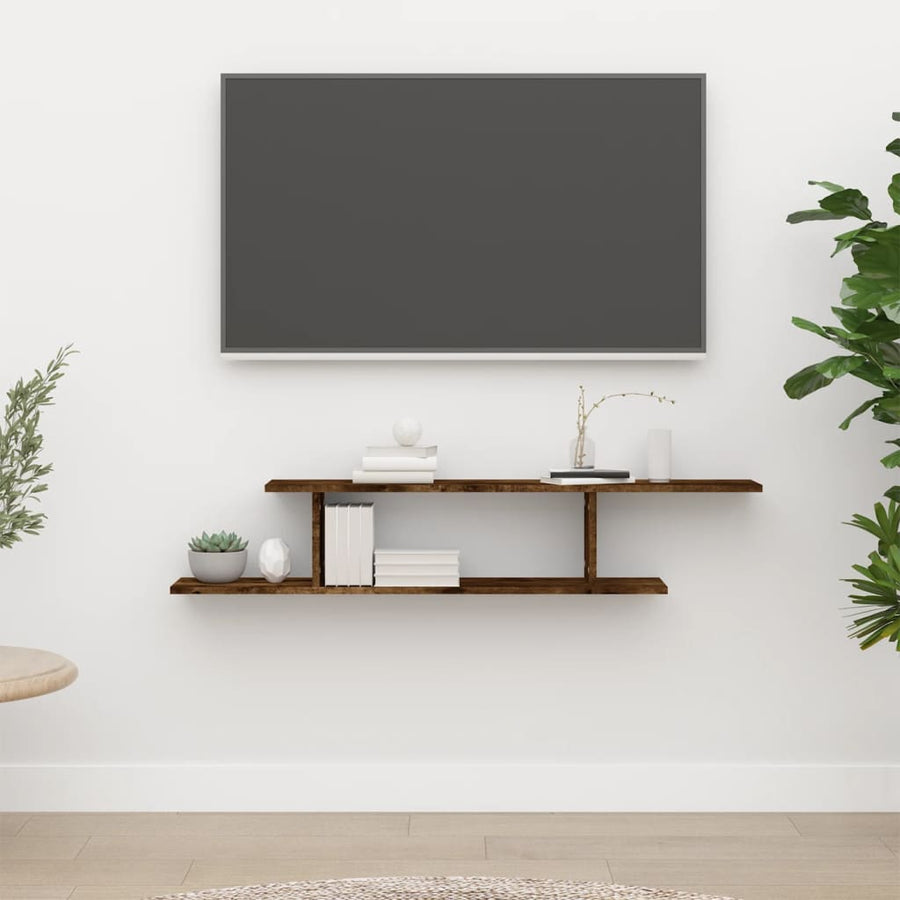 Tv-Wandschap 25X8X23 Cm Bewerkt Hout Kleurig Gerookt eiken