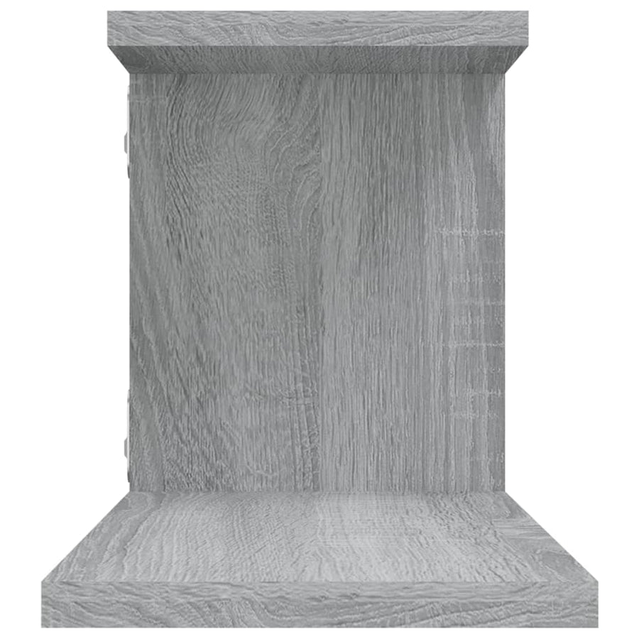 Tv-Wandschap 25X8X23 Cm Bewerkt Hout Eikenkleur Grijs sonoma